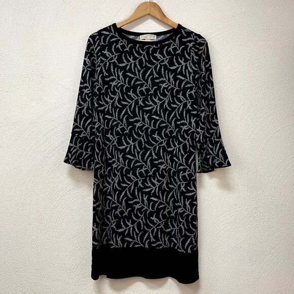 Michael Michael Kors Black W/ White Floral Detail Dress Size Medium - Picture 1 of 3